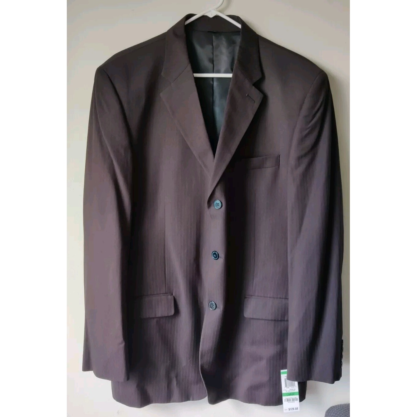 Alfani Men's Black Blazer Sports Coat Suit Jacket Size Large Nwt Pinstripe